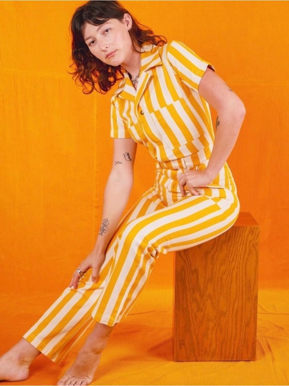 ISO XS Big Bud Press Yellow Stripe Jumpsuit